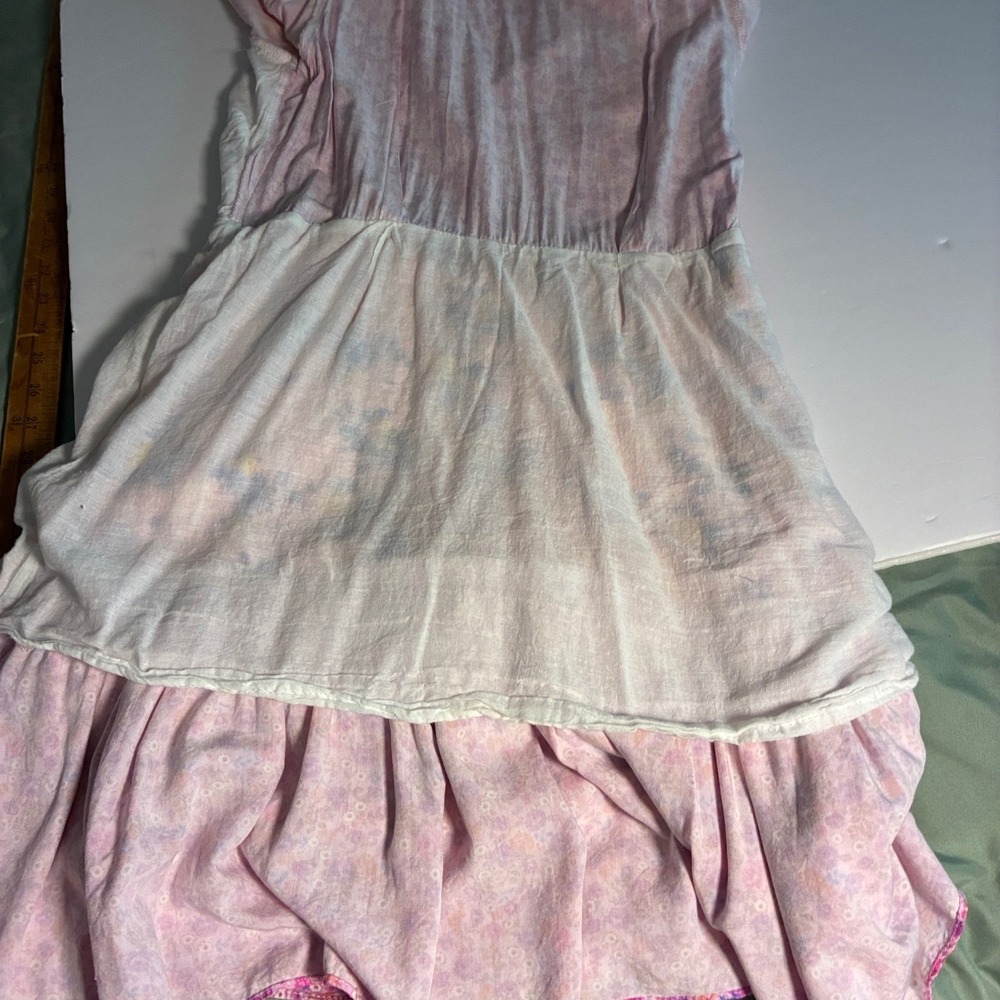 R. Vivimos Dress M Peasant Boho Fairycore Whimsy Tiered Ruched Ruffles - Picture 6 of 12